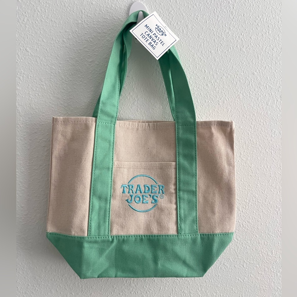 Trader Joe’s Pastel Mint Green Mini Tote bag NWT